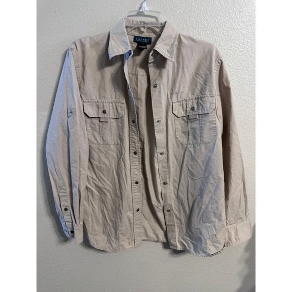 Lauren Ralph‎ Lauren Menswear Button Up Shirt M Beige LRL Utility